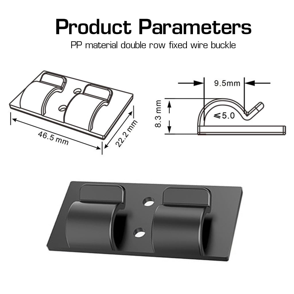 HASTHIP Cable Organizer for Christmas and Decorative Lights featuring Dual Slot Grip | 25pcs Black Plastic Clips