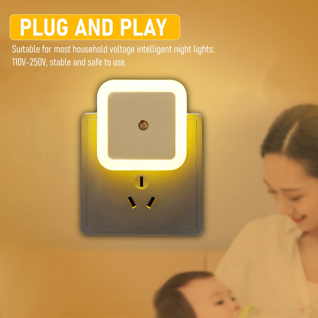 ELEPHANTBOAT LED Night Light 6 Pack for Home with Smart Light Sensor and Warm Glow | Plug and Play 0.5W Plug Lights