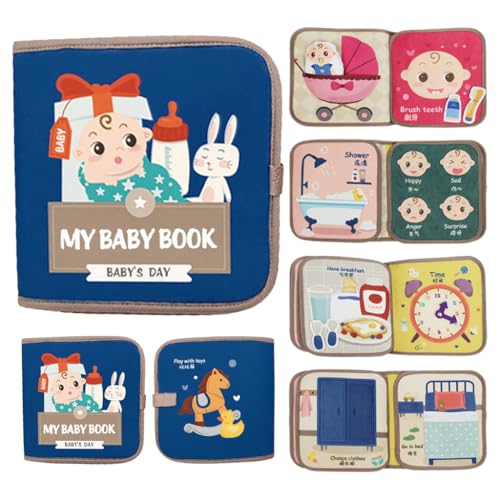 SNOWIE SOFT® Baby Busy Book for Toddlers Aged 12-24 Months Fun Life Skill Early Learning Activity Book with Squeaky Toy Interactive Travel Quiet Book for Toddlers Toy Book Baby's First Learning Book