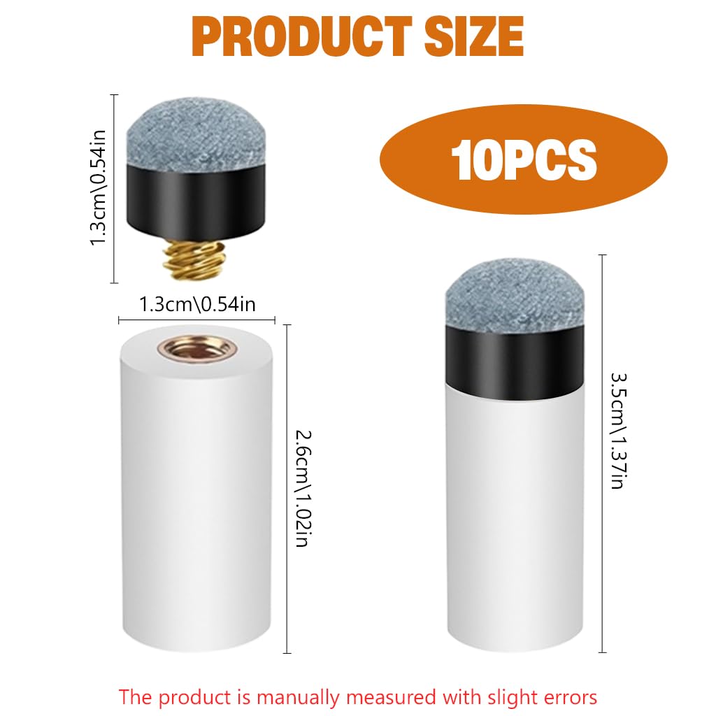 Proberos Billiard Cue Tips Replacement Kit for Pool and Snooker featuring 13mm Screw-In Design
