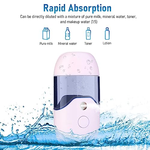 MAYCREATE® Nano Facial Mist Sprayer, 50ml Mini Portable Nano Face Mist Spray Machine Mister, USB Rechargeable Beauty Skin Care Machine for Face Hydrating, Daily Makeup