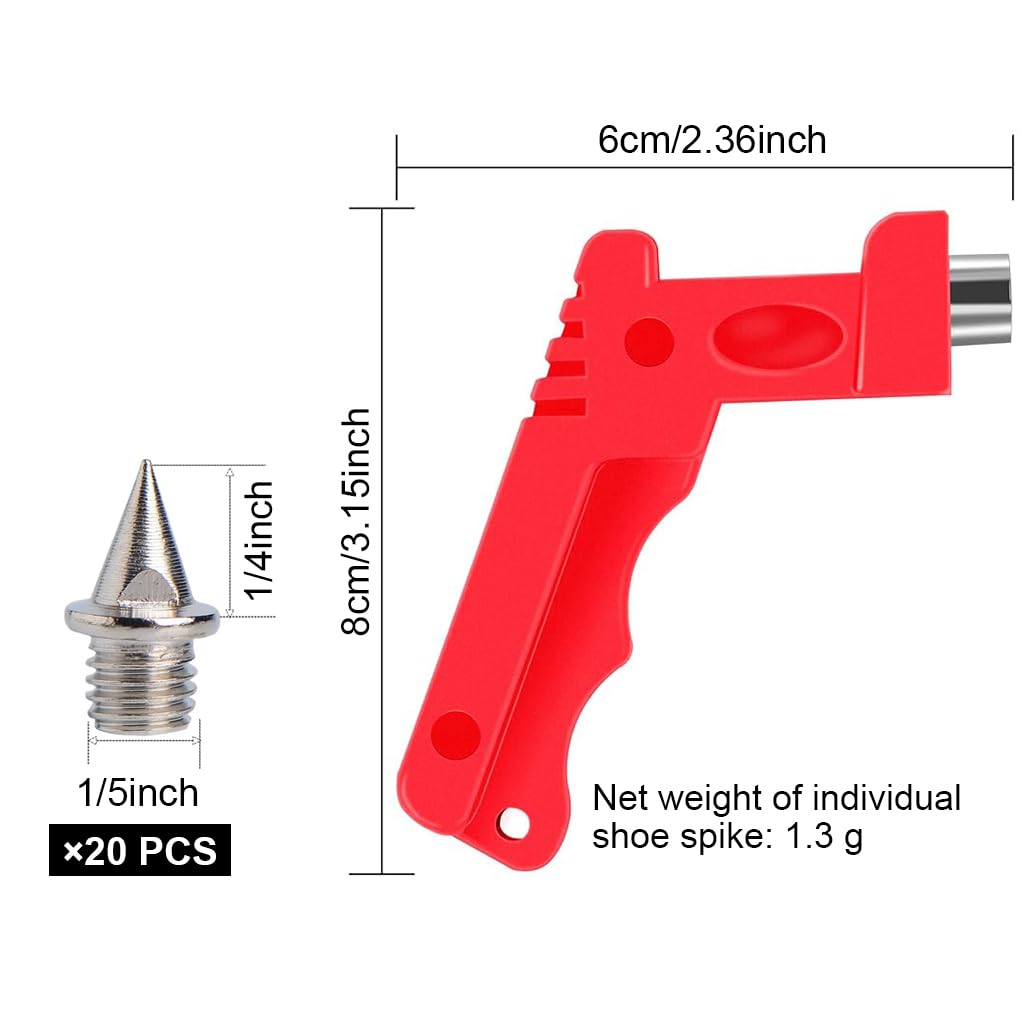 HASTHIP track spikes for running and field shoes featuring spike wrench with 20pcs 1/4in stainless steel studs | ideal for athletes