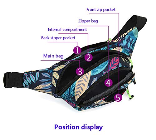 GUSTAVE  Waist Bag for Men Women, Waterproof Chest Bags Stylish Fanny Pack Lightweight Bum Bag with Adjustable Strap for Outdoor Sports Running Hiking (Maple Leaf)