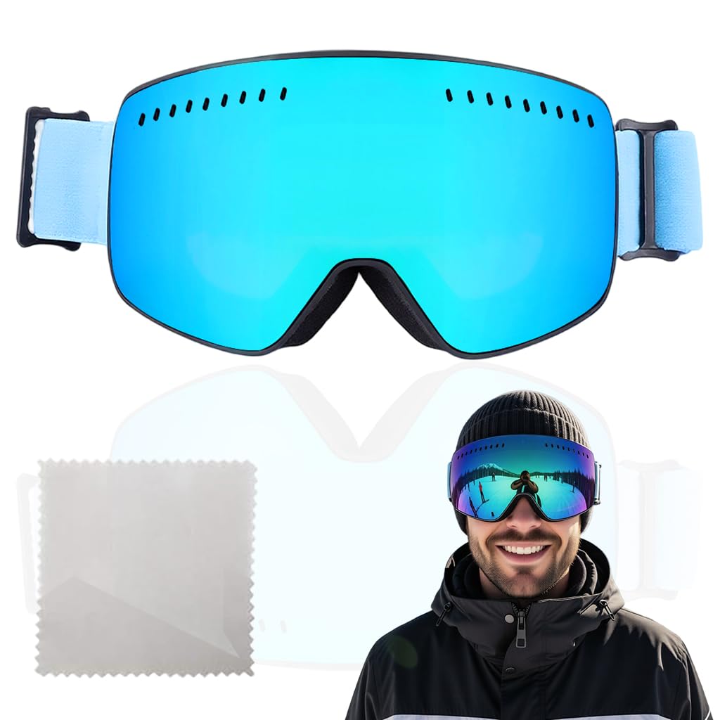 PROBEROS Ski Goggle for Snow Sports with UV400 Anti Glare Magnetic Lens | Men and Women