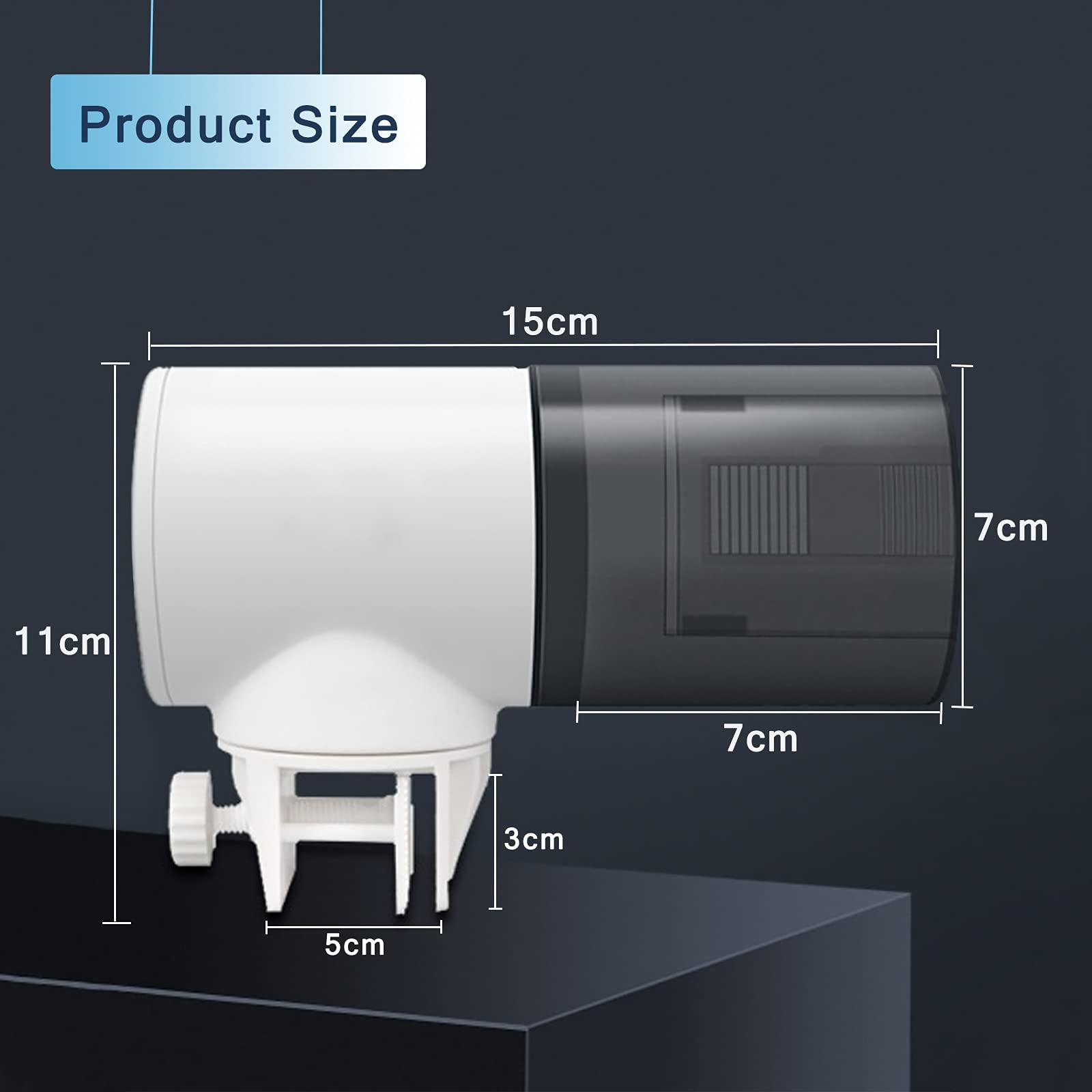 Qpets Automatic Fish Feeder for Aquariums with 0.8L Capacity and 360° Rotating Mount | Timer Feeding