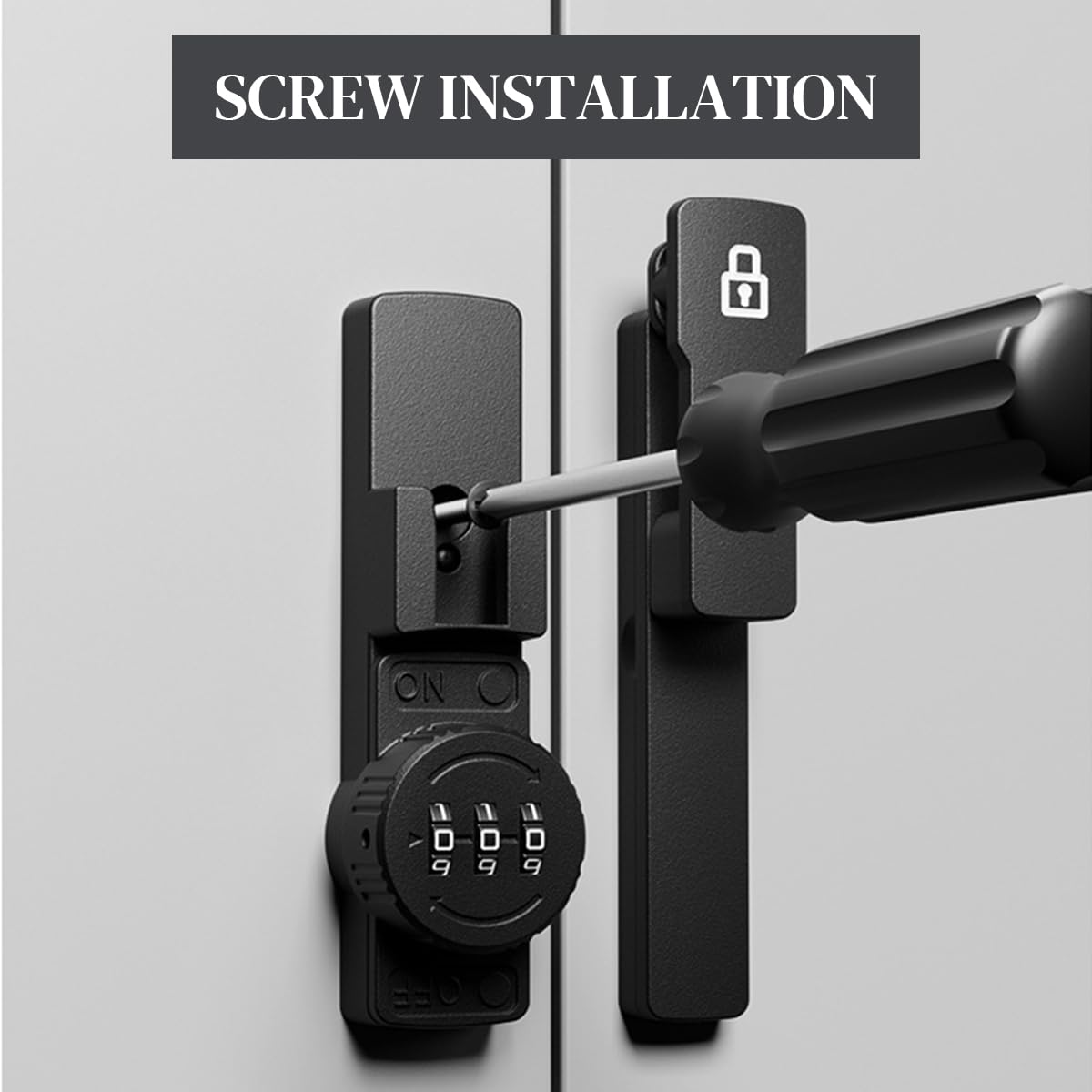 Serplex® Door Latch Digital Password Lock Door Latch 180 Degree Door Latch Combination Lock Nail-Free Door Latch Door Lock Glow In Dark Lock Icon Design Heavy Duty Zinc Alloy Security Door Lock