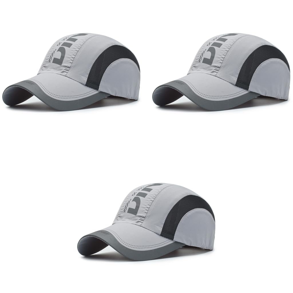 Gustave Baseball Caps for Outdoor Sports featuring Adjustable Buckle Closure Grey 3 pcs | Breathable Cotton for Men and Women