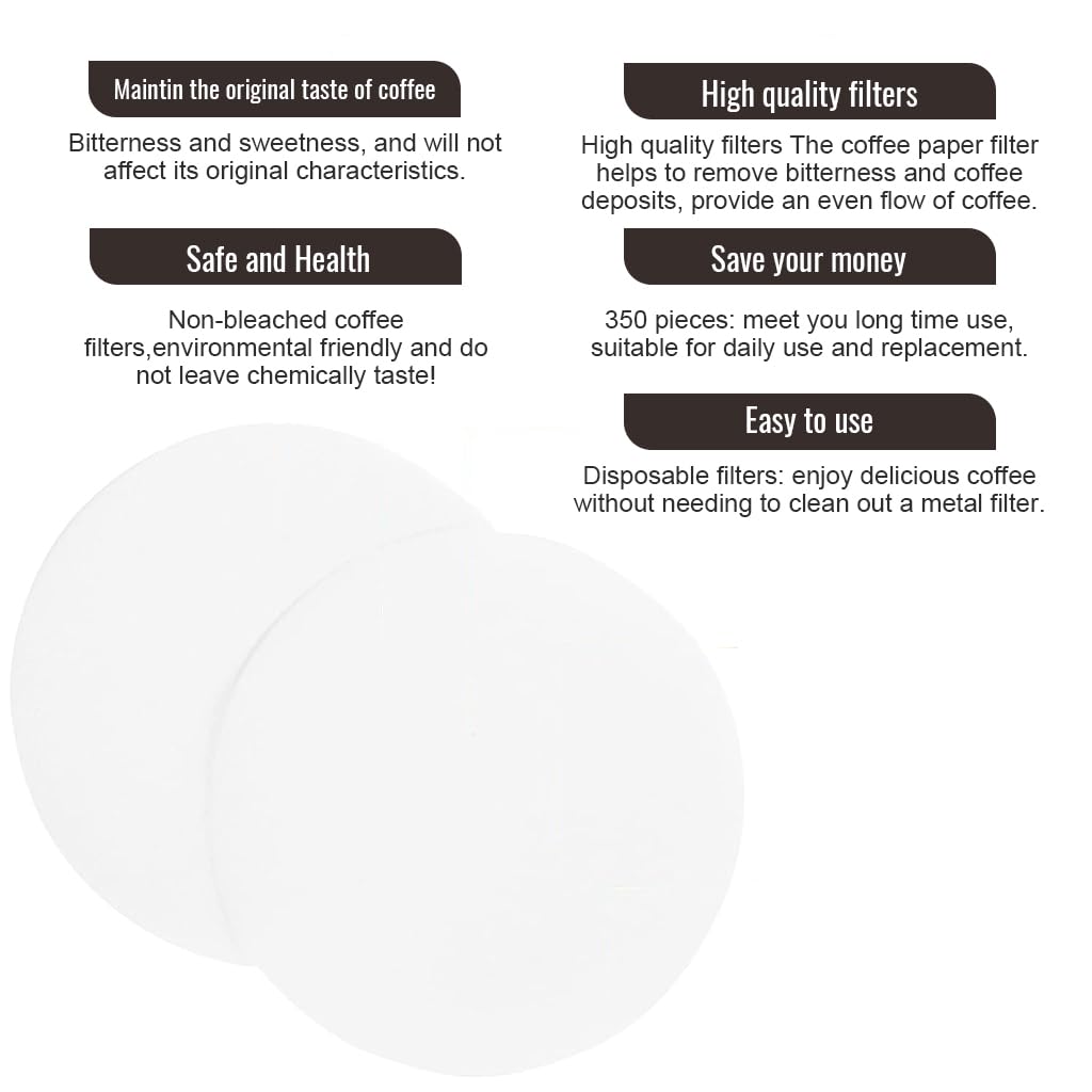 Supvox Coffee Filter Papers for Aeropress featuring 350 disposable white round filters | clean brew