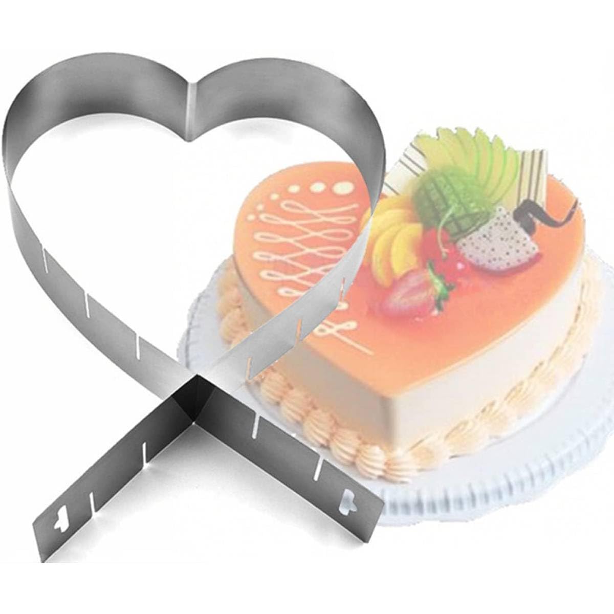 HASTHIP Heart Cookie Cutter for Baking with Adjustable 13–25cm Ring | Stainless Steel Mould