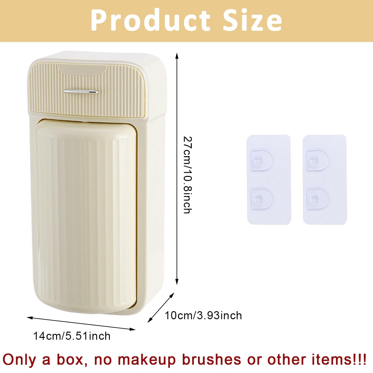 Venzina Wall Mounted Makeup Brush Holder for Bathroom featuring 360° Rotating Organizer | Self Adhesive Drawer Design