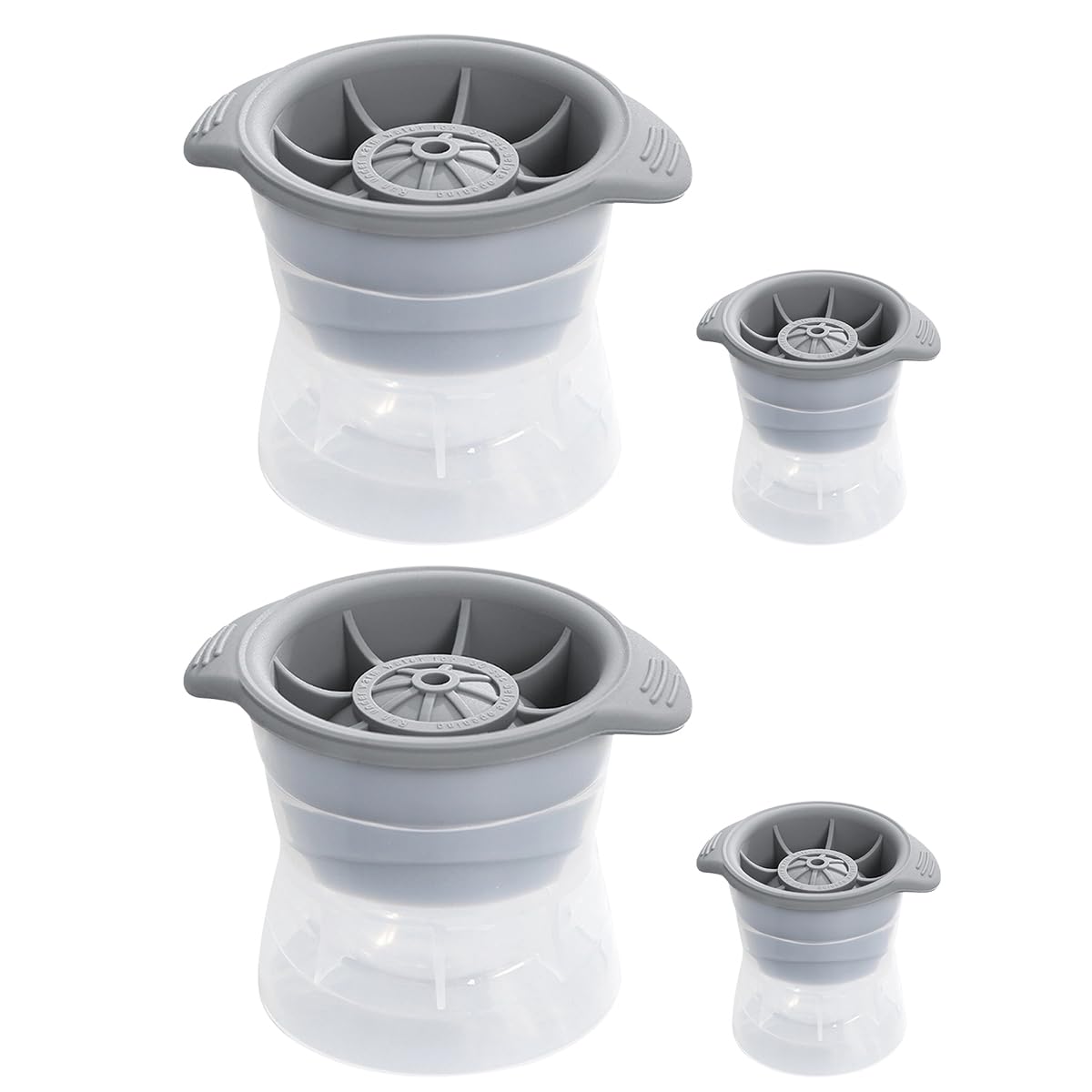 Supvox Ice Ball Maker Mold for Whiskey and Beverages with 4pcs Set featuring Pop-up Silicone Design