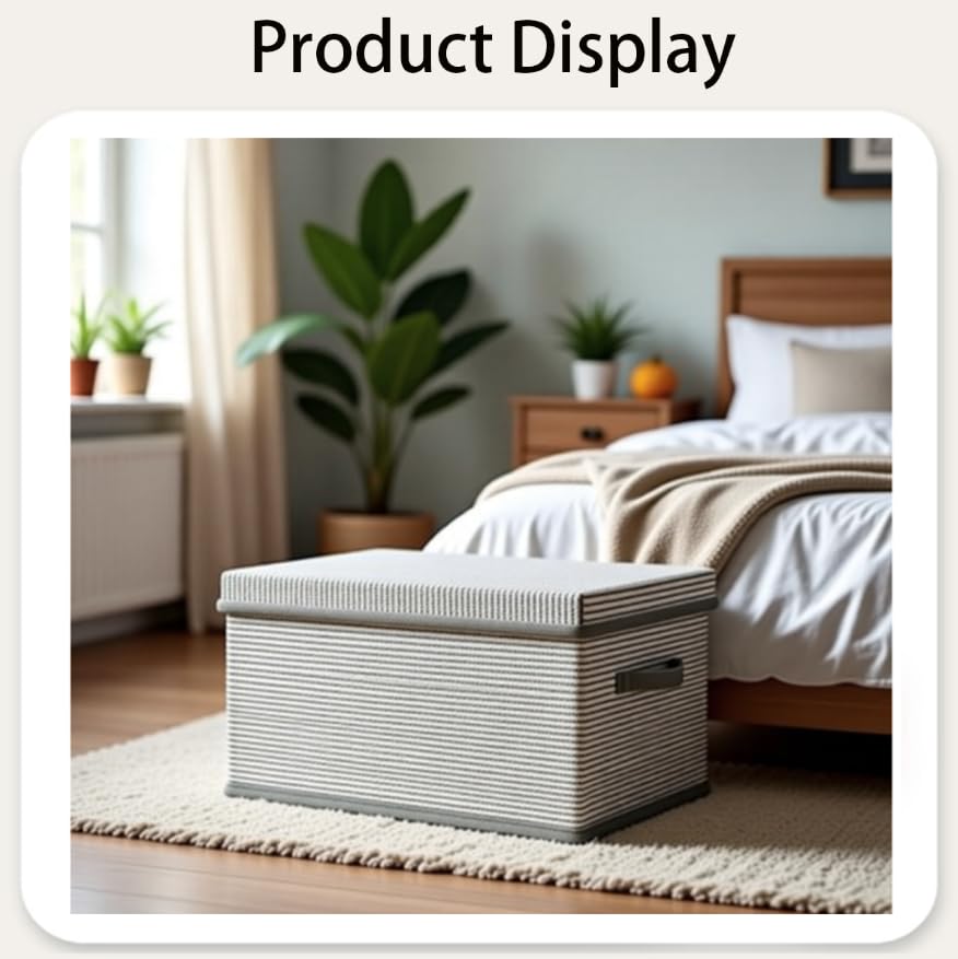 Zibuyu Foldable Washable Fabric Clothes Storage Box for Wardrobe with Reinforced Handles | Space Saving Organizer for Bedding and Toys