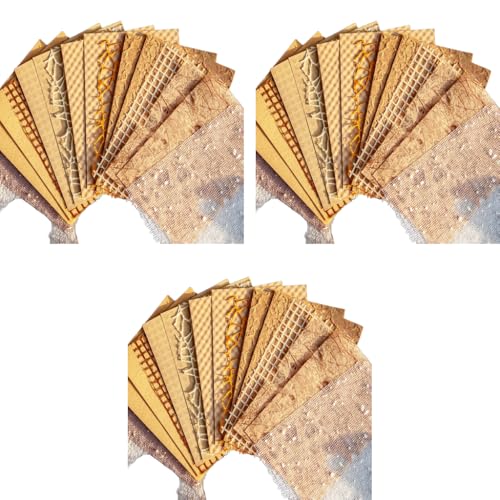 HASTHIP® 48PCS Textured Scrapbook Paper 10x14cm Scrapbooking Materials Assorted for Journaling Card Making DIY Crafts for Craft Lovers Brown