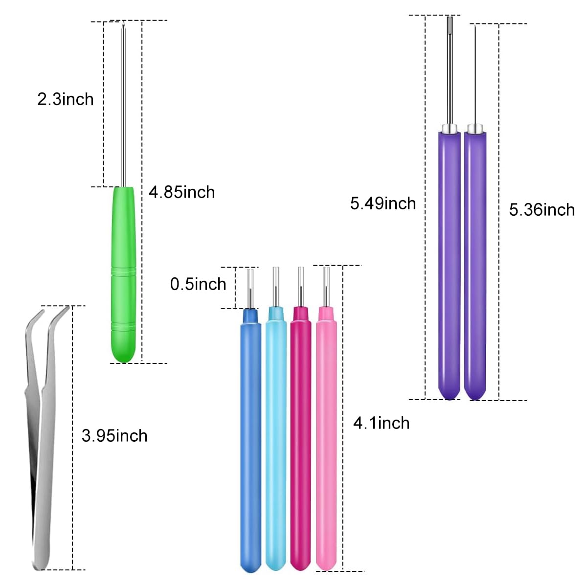HASTHIP Quilling Tools Kit for Paper Crafting with 12pcs Slotted Needle Pens and Tweezers | Stainless Steel and Plastic Set for Beginners