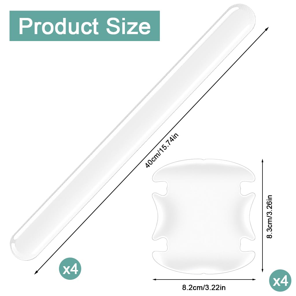 STHIRA Car Door Handle Protectors for Scratch Protection featuring Self-Adhesive 8 Pcs Clear Rubber Set | Waterproof and Invisible Design