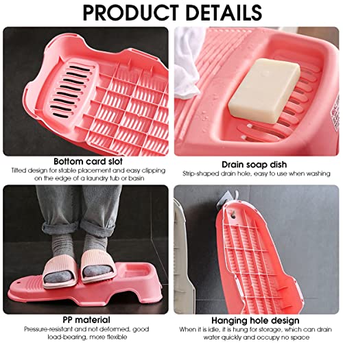 HASTHIP® Washboard Washing Clothes Anti-slip Hand Wash Board with Soap Holder Scrubbing Pad Hangable Laundry Board for Underwear Kid Clothes Shirts Hand Towels Baby Bib Socks 44 * 21cm (Grey)