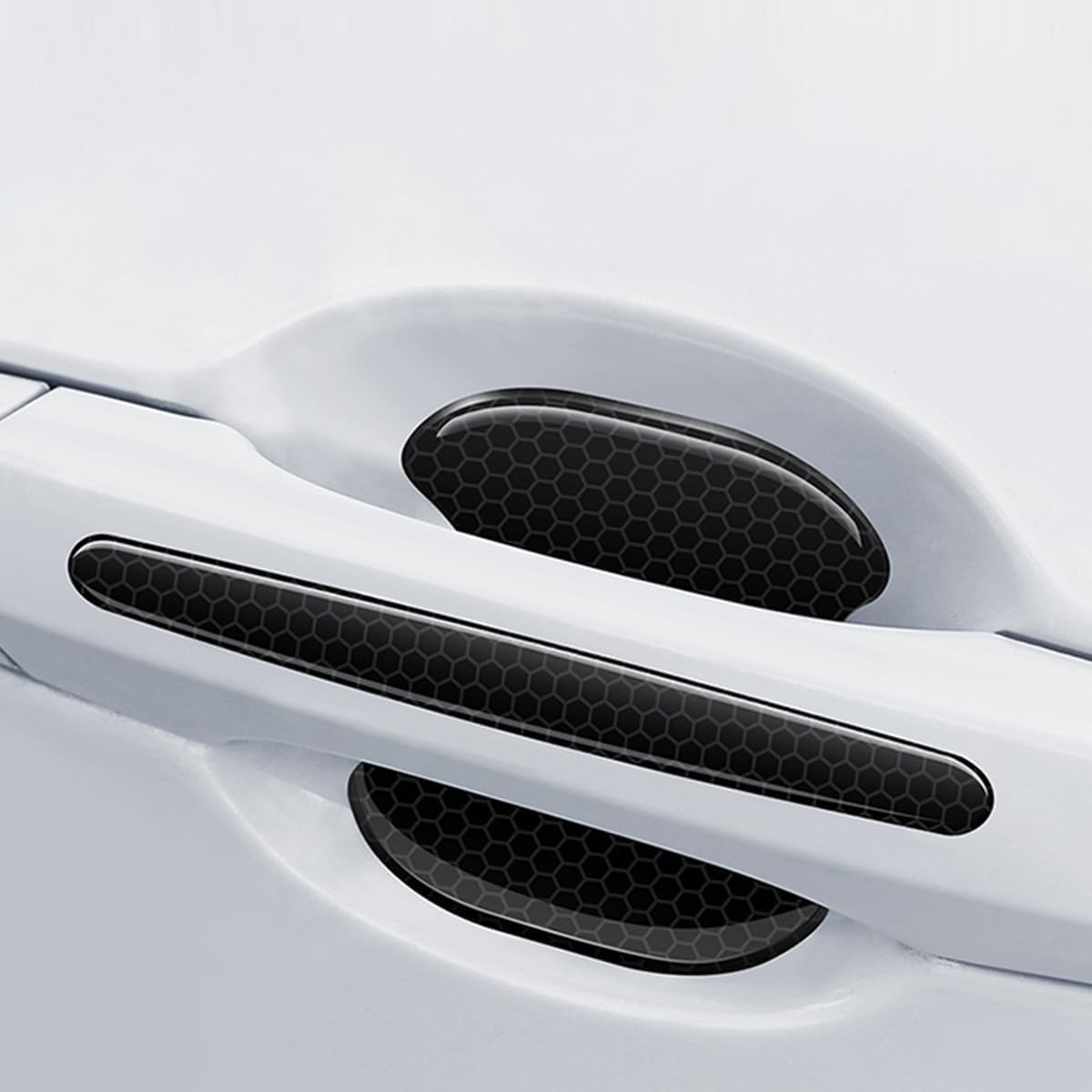 STHIRA Car Door Protector Guard Set with 16PCS Handle Bowl Covers in Black Carbon Fiber Pattern