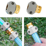 HASTHIP® Garden Hose Adapter Repair Kit Aluminum Alloy Connectors Male/Female Fittings Fits 5/8
