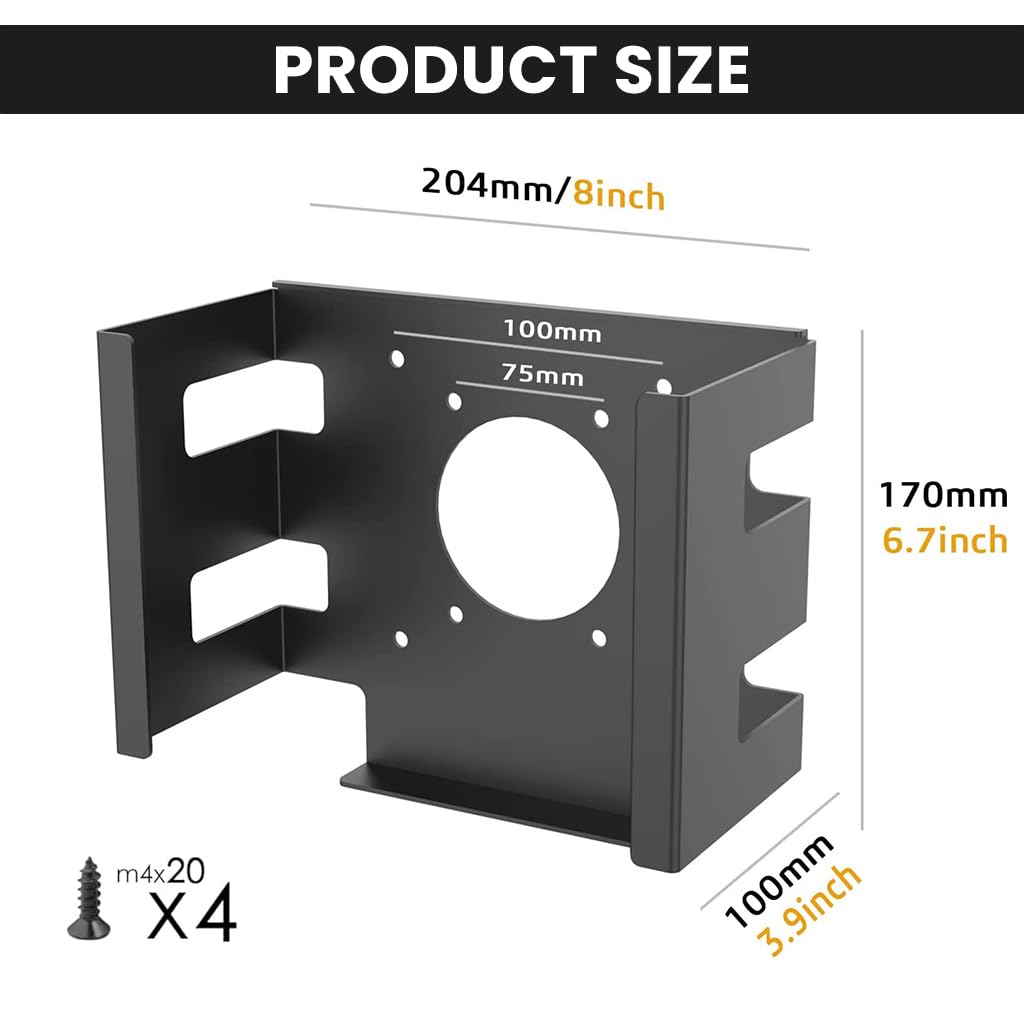ZORBES Under Desk Mount Holder for Mac Studio with Metal Bracket and Open Ventilation | Space-Saving Design for M1, M2, M3 and M4 Models