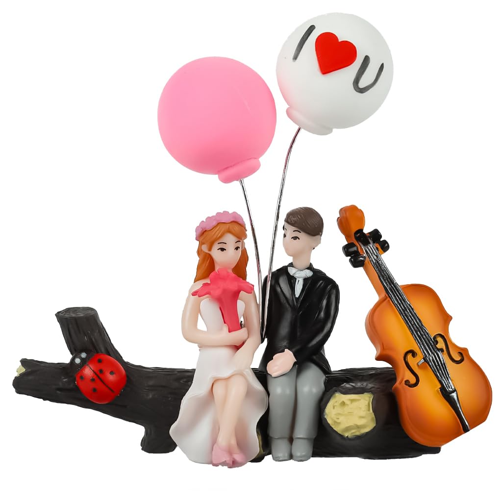 Zibuyu Cute Cartoon Car Decoration for Dashboard featuring Seamless Tape | 10x9x3cm Resin Couple Figurines