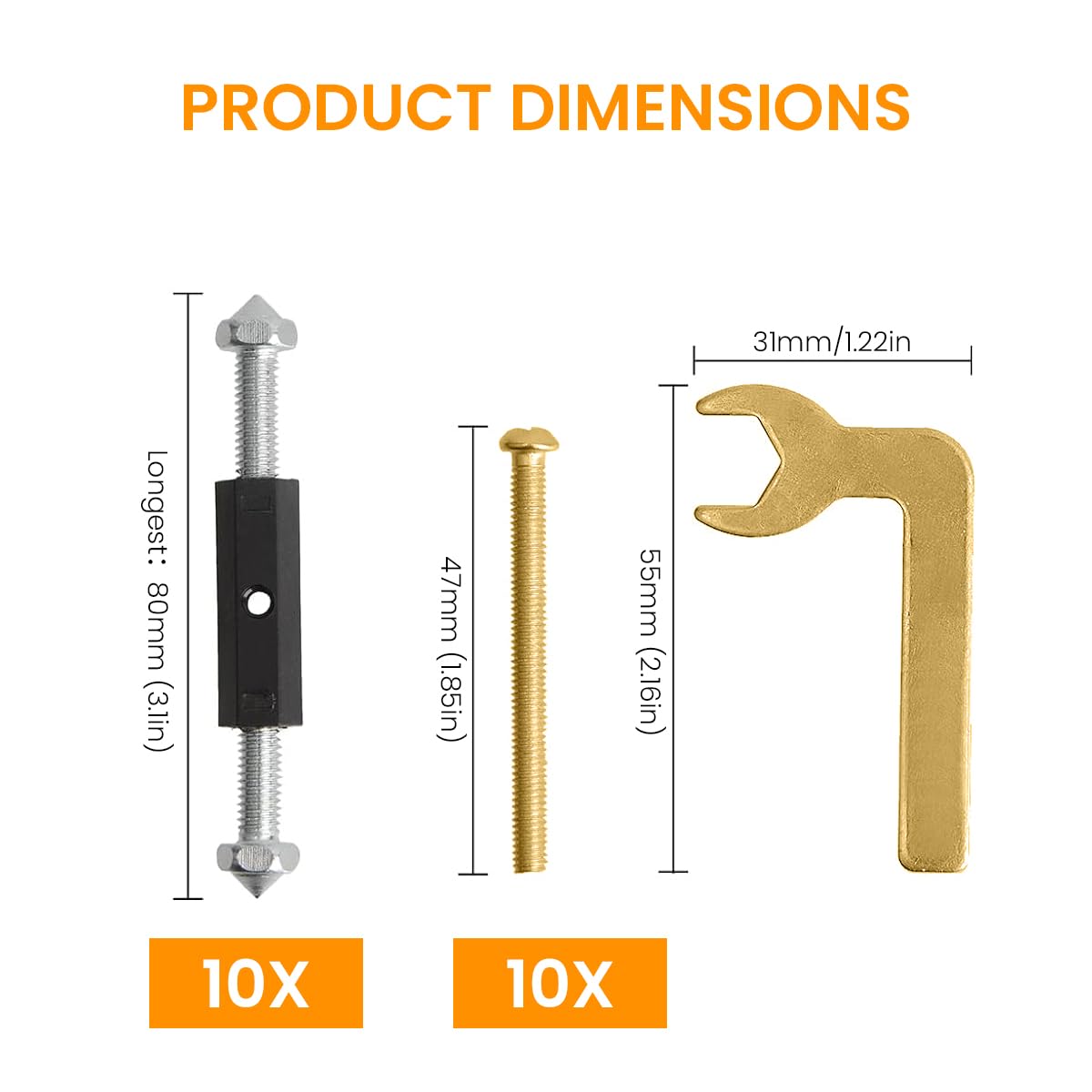 Serplex Electric Wall Socket Repair Kit with 10 Insulation Pillars and Wrench Tool for 86mm Faceplates