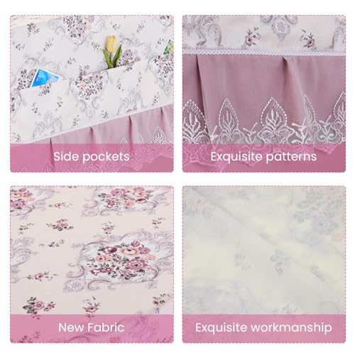 HASTHIP® 27.6 x 67 inches Universal Fit Double Door Fridge Cover Fashion Floral Print Refrigerator Dust Proof with Pockets 2PCS