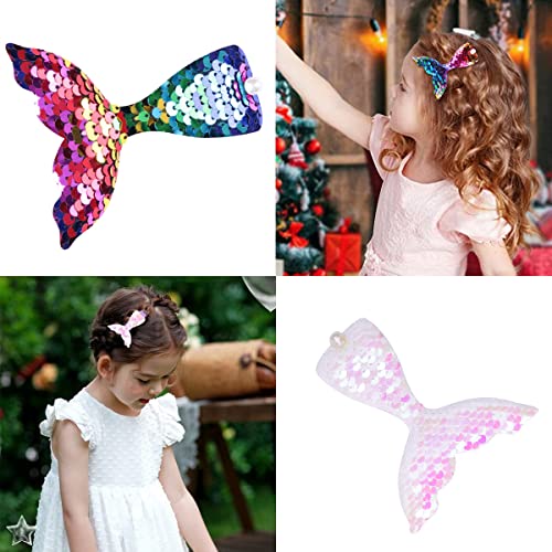 PALAY® 8pcs Mermaid Hair Clip for Girls, Mermaid Sequin Hairpins with Pearl Hair Accessories for Women Girls Styling Tools Party