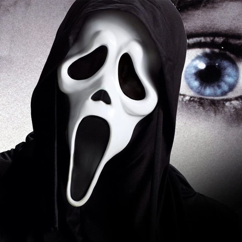 Supvox® Call of Duty Ghost Mask, Halloween Costume Party Silicon Mask, Cosplay White ghost mask, Horror Mask for Kids & Adults Movie Scream Series Hooded Ghost Face Mask Halloween Party Costum Prop