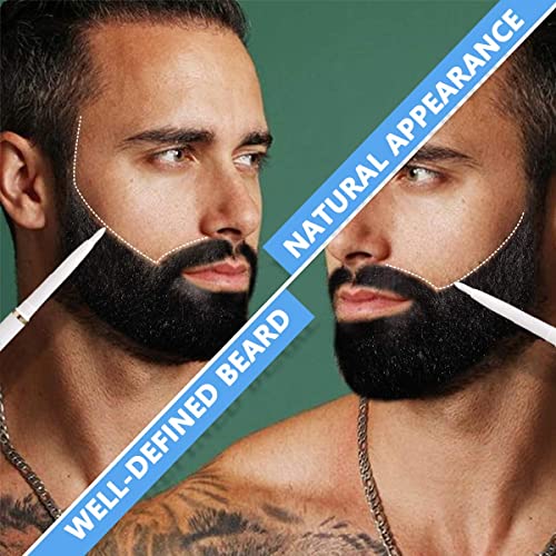 Venzina® Beard Shaper for Men, Beard Styling Tools Kit with Adjustable Beard Shaping Template, 3 Folding Razors and Barber Pencil & Many Styles Hair and Beard Stencil Guide for Perfect Line Up