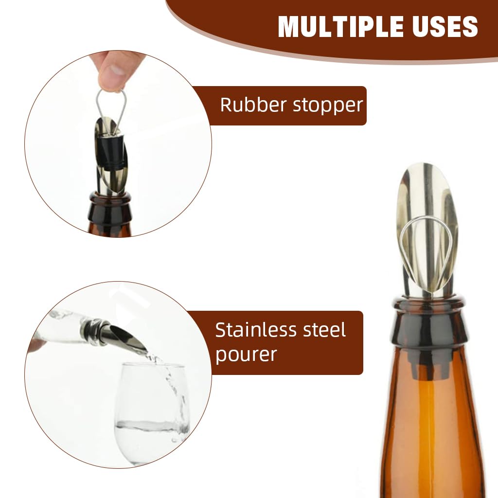 ZIBUYU Wine Accessories Set for Opening and Serving | 3Pcs Zinc Alloy Winged Corkscrew