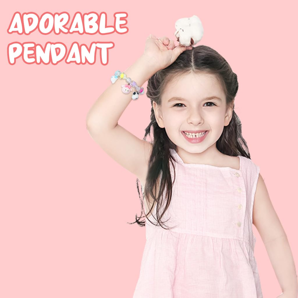 SANNIDHI Crystal Bead Bracelet featuring Cinnamoroll and 3 Sanrio Charms for Women Girls