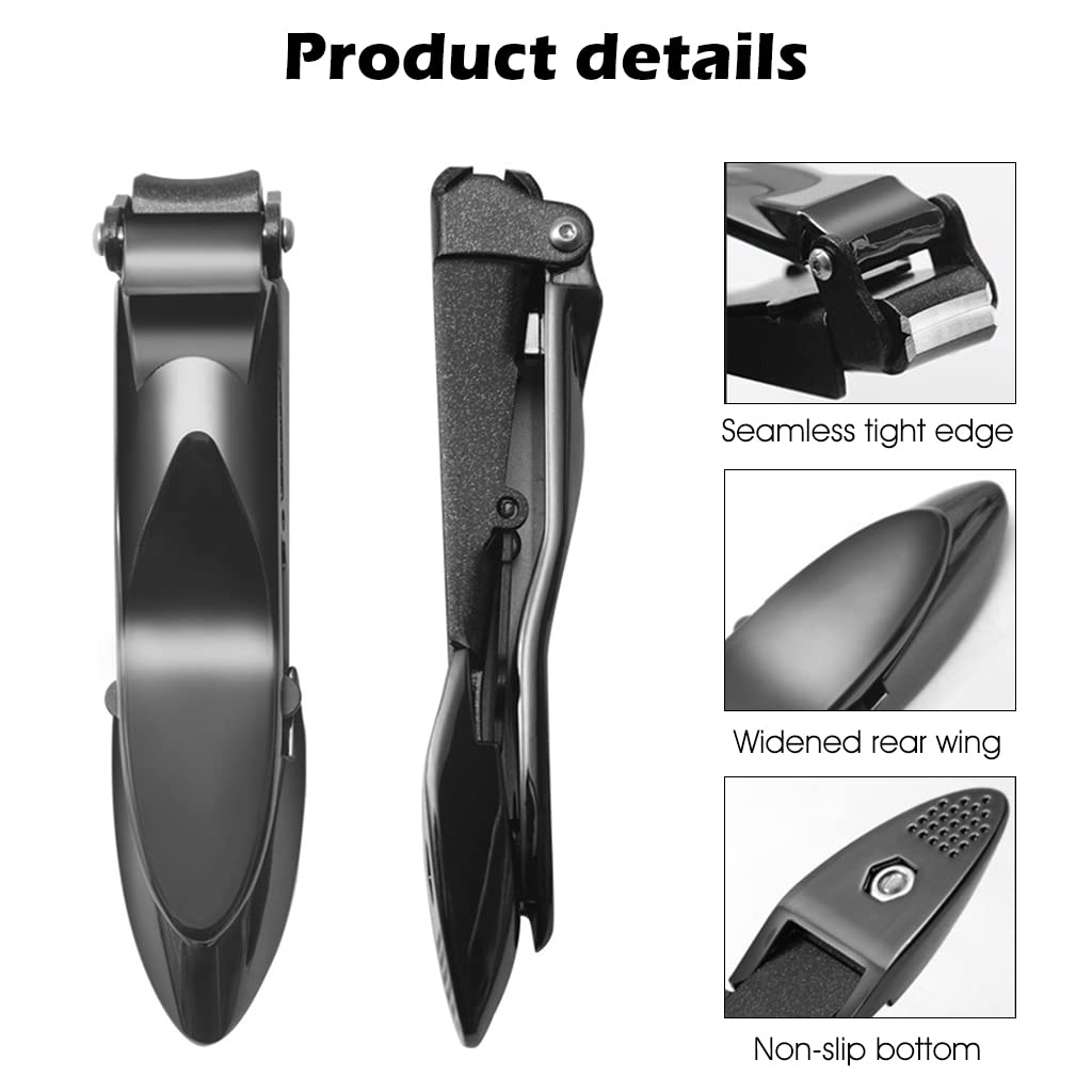 MAYCREATE® Nail Clippers For Men Nail File Set Stainless Steel Foldable Nail Cutter with Organizer Case Anti Splash Nail Clipper Toenail Clippers Travel Portable Nail Clipper