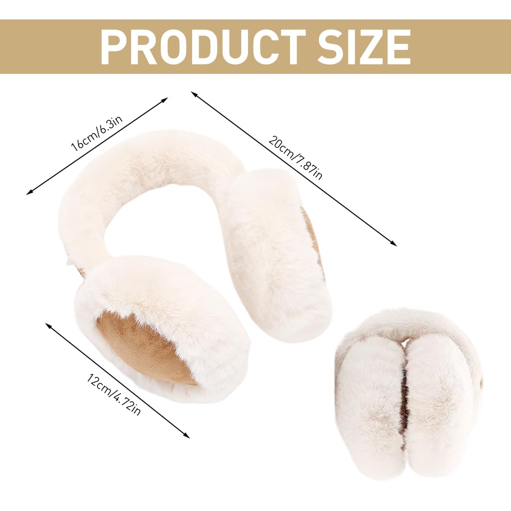 SANNIDHI Plush Ear Muffs for Women and Teen Girls with Adjustable Band | Stylish Winter Ear Warmers