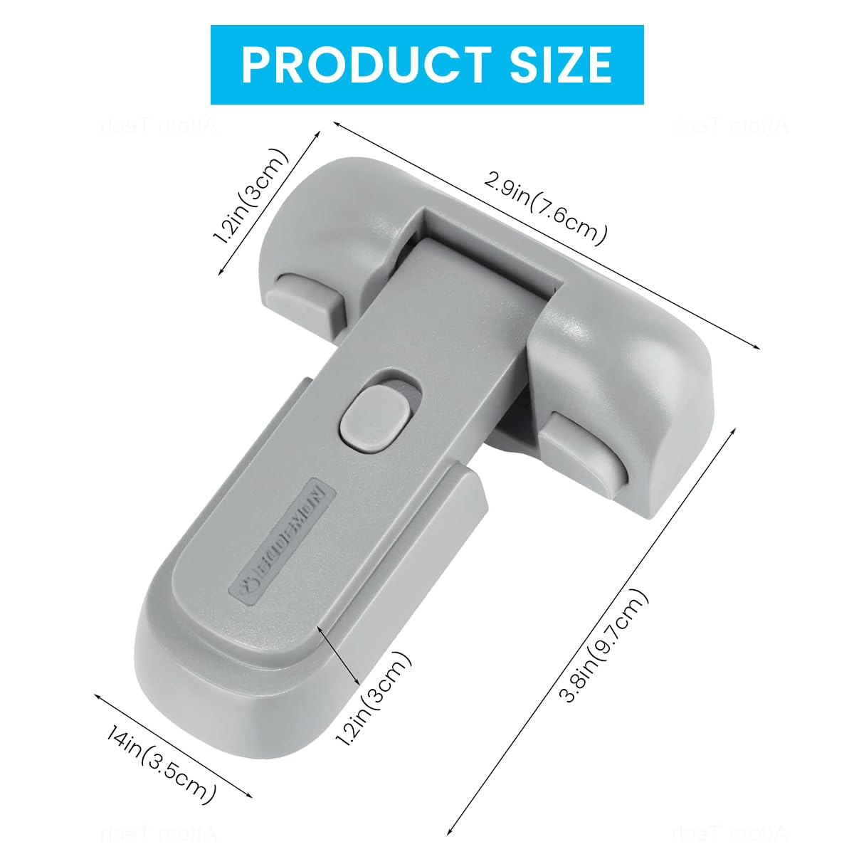 SNOWIE SOFT Fridge Lock for Child Safety with Sliding Button Mechanism and 190mm Plastic Design