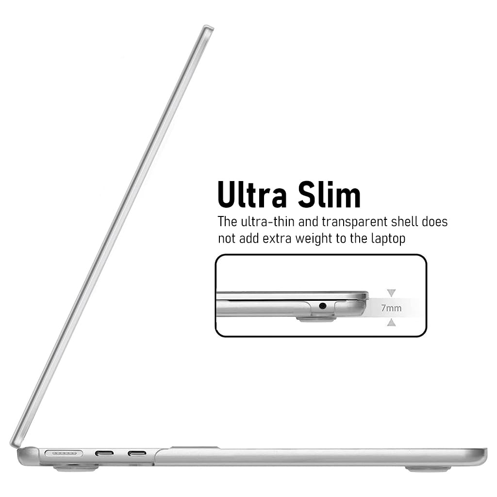ZORBES Laptop Cover for 15 Inch MacBook Air M4 M3 M2 with 2 Piece Snap On Hard Shell | Clear PC Case with Keyboard and Screen Protector