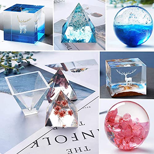 HASTHIP Resin Moulds Set for DIY Crafts with 20 pcs Silicone Molds and Accessories | Reusable Epoxy Casting Kit