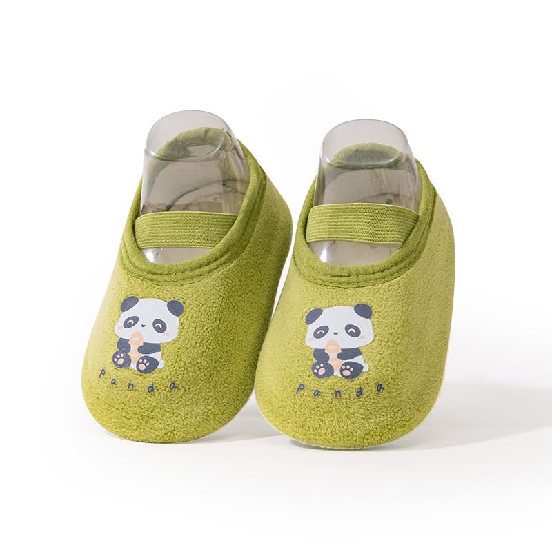 SNOWIE SOFT® Boys and Girls Indoor Floor Socks Quick Drying Toddler Shoes Early Education Breathable Cartoon Walking Shoes for Baby-Green-S