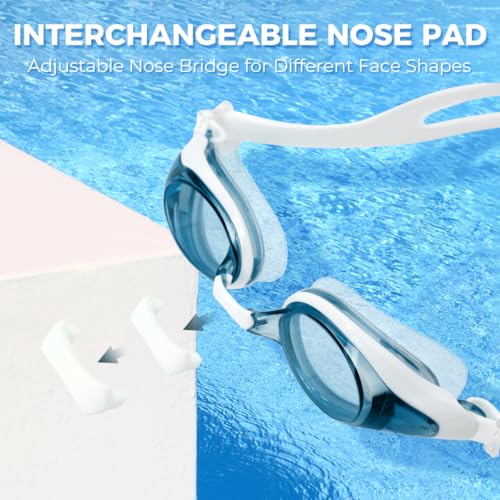 Proberos® Swimming Goggles for Men Women Anti-Fog UV Protection Leakproof Adjustable Strap Polarized Swim Includes Protective Case Green 3 PCS
