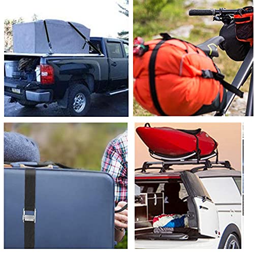 HASTHIP Tie Down Straps for Motorcycle Cargo and Luggage featuring Cam Buckle | 6 Pack 2.5m Nylon