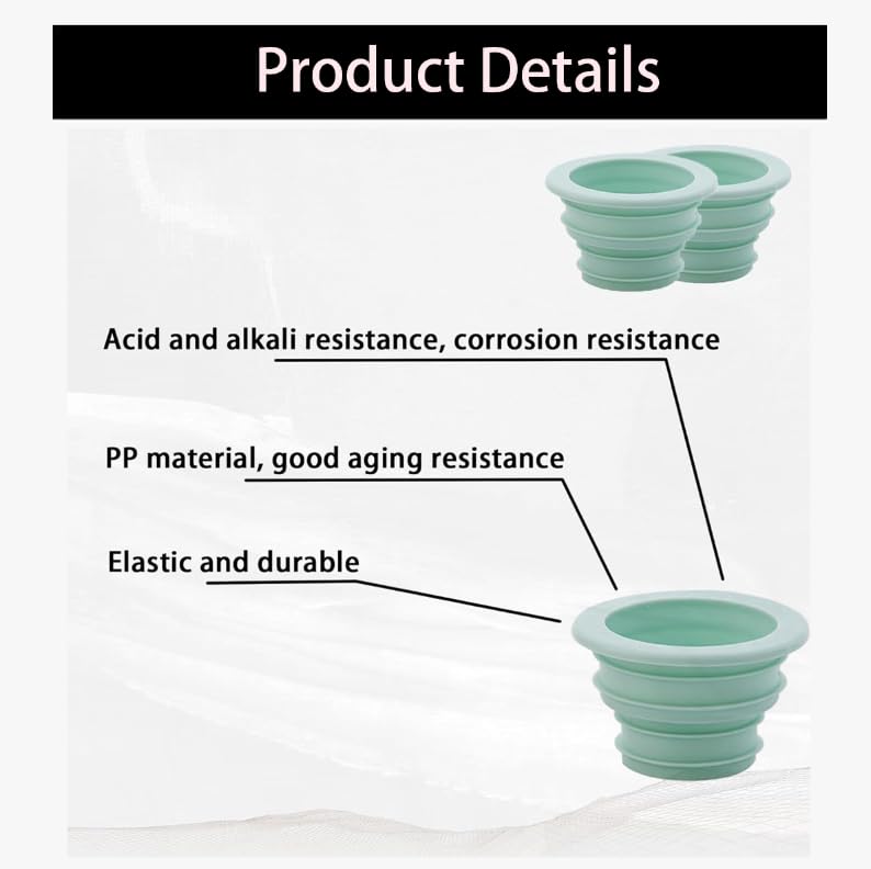 ZIBUYU Plastic Deodorant Sealing Plug for Kitchen and Bathroom Drains 2 Pack | Leak Proof Anti Odor Protection