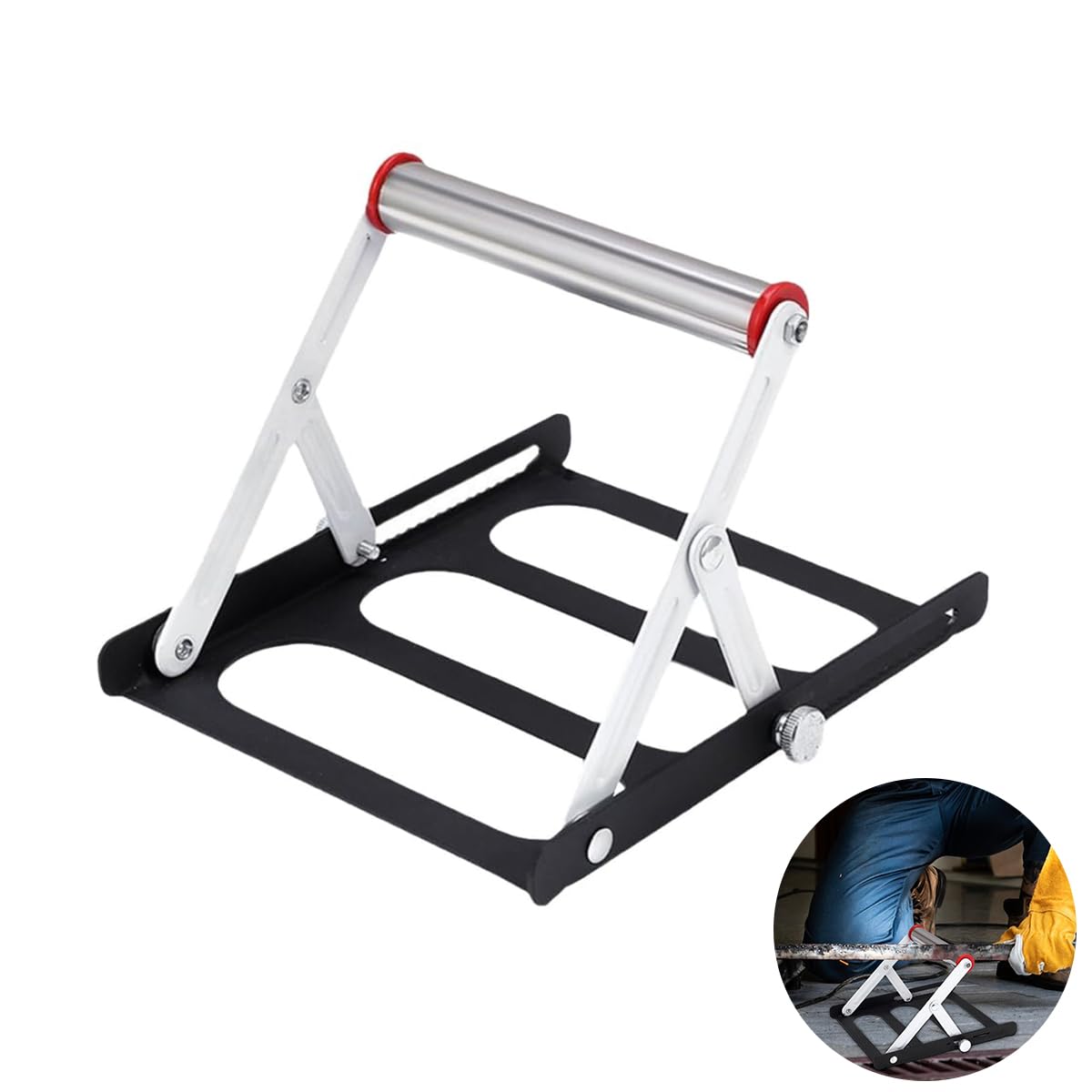 Serplex® Cutting Material Stand Folding Stand with Adjustable Height Work Table Cutting Material Stand Raw Material Bracket for Metal Cutting Compact Cutting Machine Accessory, 20x17cm