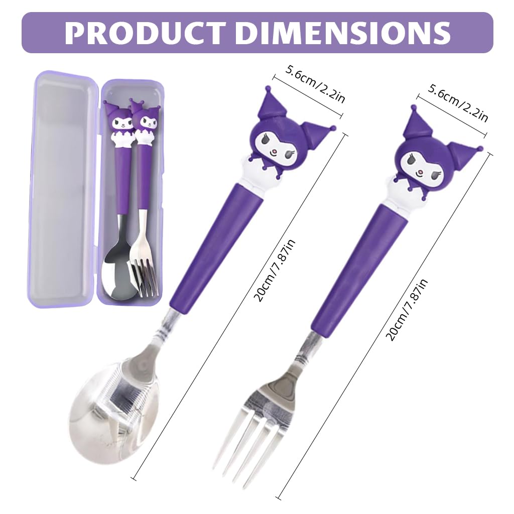 Supvox Cutlery Set for Kids with 7.87 in Utensils featuring Ergonomic Handles and Storage Case