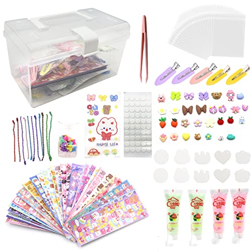 HASTHIP® 193Pcs Children's 3D Stickers Set, DIY Cream Glue Girl Stickers Photo Decoration, Create Your Own Sticker Art and DIY Crafts with Storage Box - Fun Activity for Girls