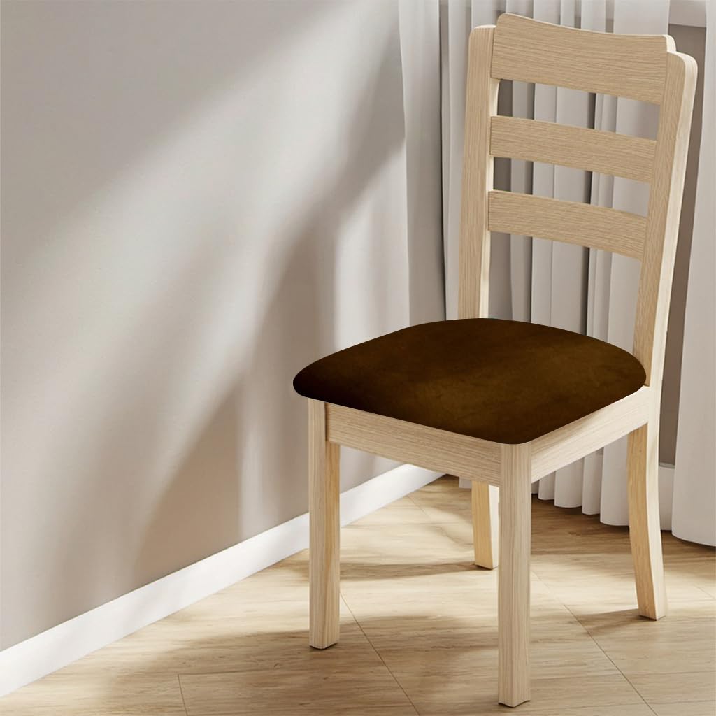 HASTHIP Dining Chair Covers for 14–18 in Seats with Elastic Edge in Retro Green Velvet | Pack of 6