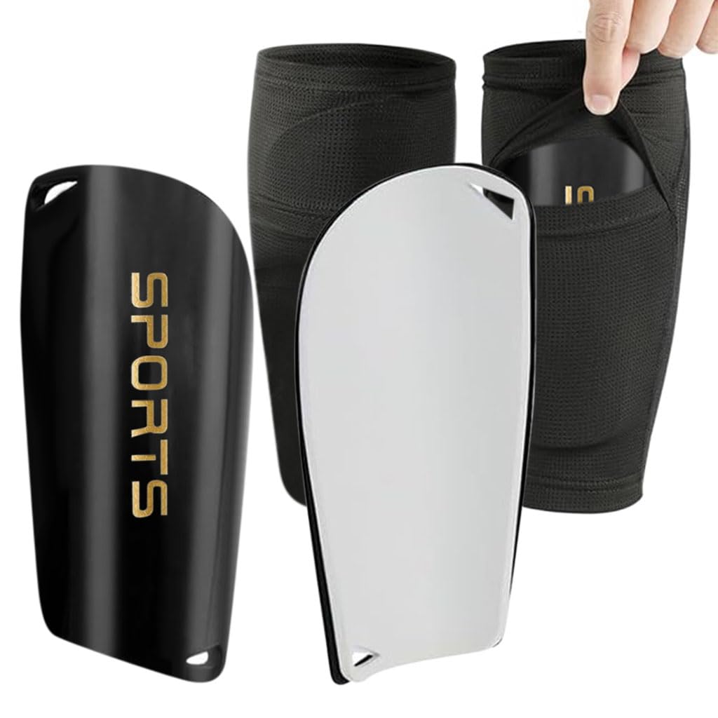 Proberos Football Shin Guards Set for Kids with EVA Cushioning and Breathable Sleeves | Soccer Rugby Hockey Use