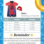 SNOWIE SOFT® Boys Swimsuit Swimming Cap Set Short Sleeve Spiderman Print Swimsuit for Boys Stretchy One-Piece Swimming Suit for Boys UPF 50+ Swimming Suit for Boys 3-4 Years Old, Size 110cm