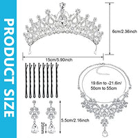 SANNIDHI® Set of 3 Bridal Jewelry Set Crystal Necklace Earrings Crystal Crown Hair Accessory Bridal Jewelry Set for Bridal Wedding Prom Birthday Party Gift Jewelry for Women Girls