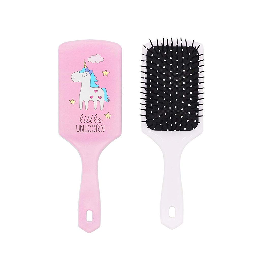 MAYCREATE® Hair Brush, Pink Unicorn Hair Brush with Ball-tipped Nylon Bristle & Air Cushion Anti Static No Frizz Comb for Women Girls Thick Wet Damaged Curly Long Hair Volume Massage, Detangler Brush