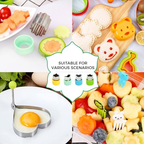 HASTHIP® 64PCS Cookie Cutter Shapes Fruit Fork Set Stainless Steel Press Cartoon Biscuit Mold Easter DIY Baking Essentials Supplies