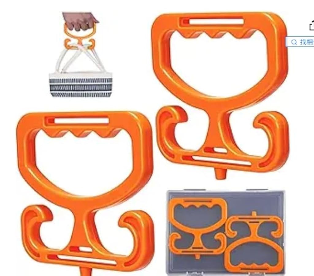 HASTHIP® Shopping Bag Handle - 2 Pack Carry Bags Carrier Handle for Shopping, Buckets & More | Comfortable Grip, Holds 100lbs - Orange